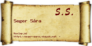 Seger Sára névjegykártya